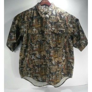 Oilfield Camo Work Shirts Size XL Short Sleeve Button Down, Big & Tall Lot of 2